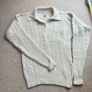 Vintage cream cable knit sweater